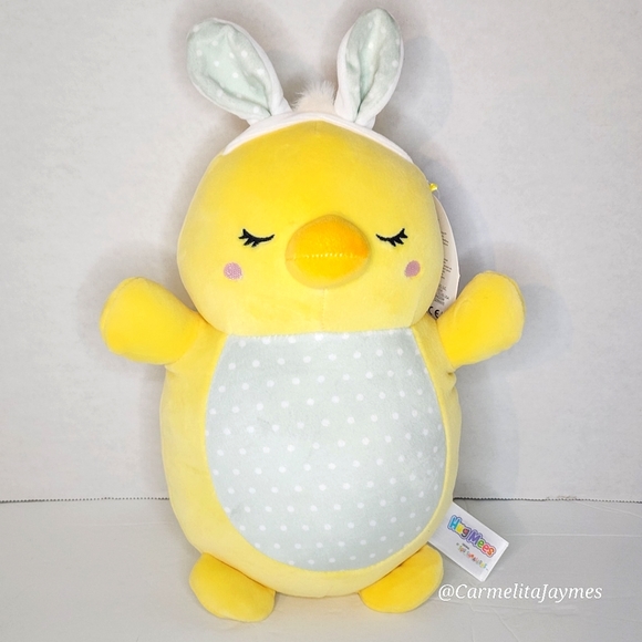 🐣 AIMEE 🐥 Chick w Floral Belly & Bunny Ears HugMee Easter 2024 Squishmallow - Picture 1 of 7